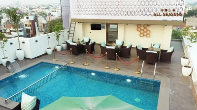 All Seasons Stay – One of the best hotels with a swimming pool in Lucknow for a relaxing stay.